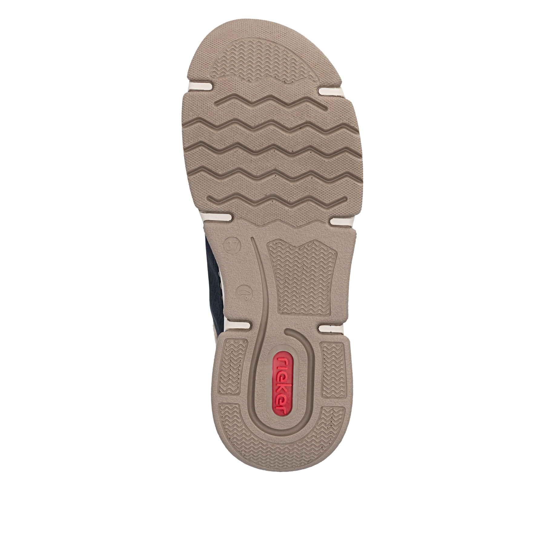 Schwarzbeige Rieker Damen Schnürstiefel 45931-00 mit einem Reißverschluss. Schuh Laufsohle.
