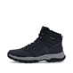 Dunkelblau-schwarze Rieker Herren Schnürstiefel 30201-14 mit Reißverschluss. Schuh Außenseite.