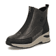 Bronzene Rieker Damen Kurzstiefel N9381-60 mit Metallic-Finish. Schuh seitlich schräg.