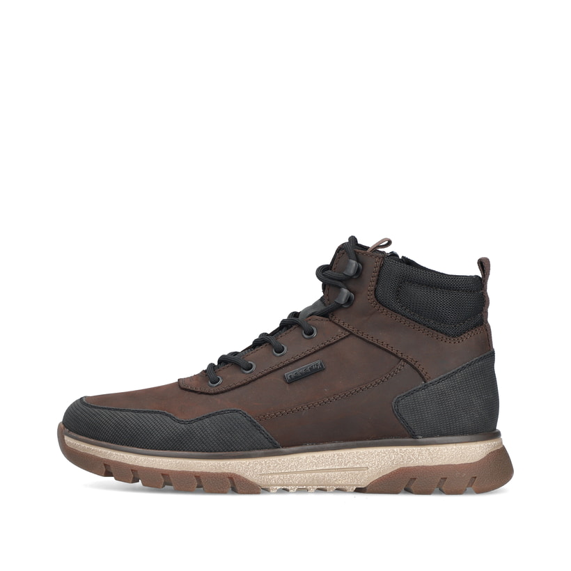Braune Rieker Herren Schnürstiefel B9310-24 aus Rauleder. Schuh Außenseite.