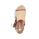 Braune Rieker Damen Sandaletten 64694-24 mit dekorativer Blume. Schuh von oben.