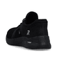 Mocassins Rieker noirs femmes M8550-00 avec membrane RiekerTEX hydrofuge. Chaussure vue de l'arrière.