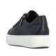Baskets basses Rieker noires pour femme M7701-00 avec fermeture éclair. Chaussure vue de l'arrière.