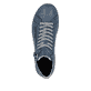 Hellblaue Rieker Damen Schnürstiefel Z1221-14 mit schwarzen Nähten. Schuh Laufsohle.