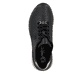 Schwarze Rieker Damen Sneaker Low M4903-03 aus Glattleder mit einer Schnürung. Schuh von oben.