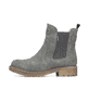 Dunkelgraue Rieker Damen Chelsea Boots Y9160-45 mit einem Reißverschluss. Schuh Außenseite.
