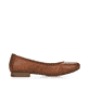 Braune Rieker Ballerinas 51994-24 mit einer extra weichen Decksohle. Schuh Innenseite.