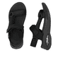 Schwarze vegane Rieker Damen Trekkingsandalen W3151-00 mit einem Klettverschluss. Schuh von oben, liegend.