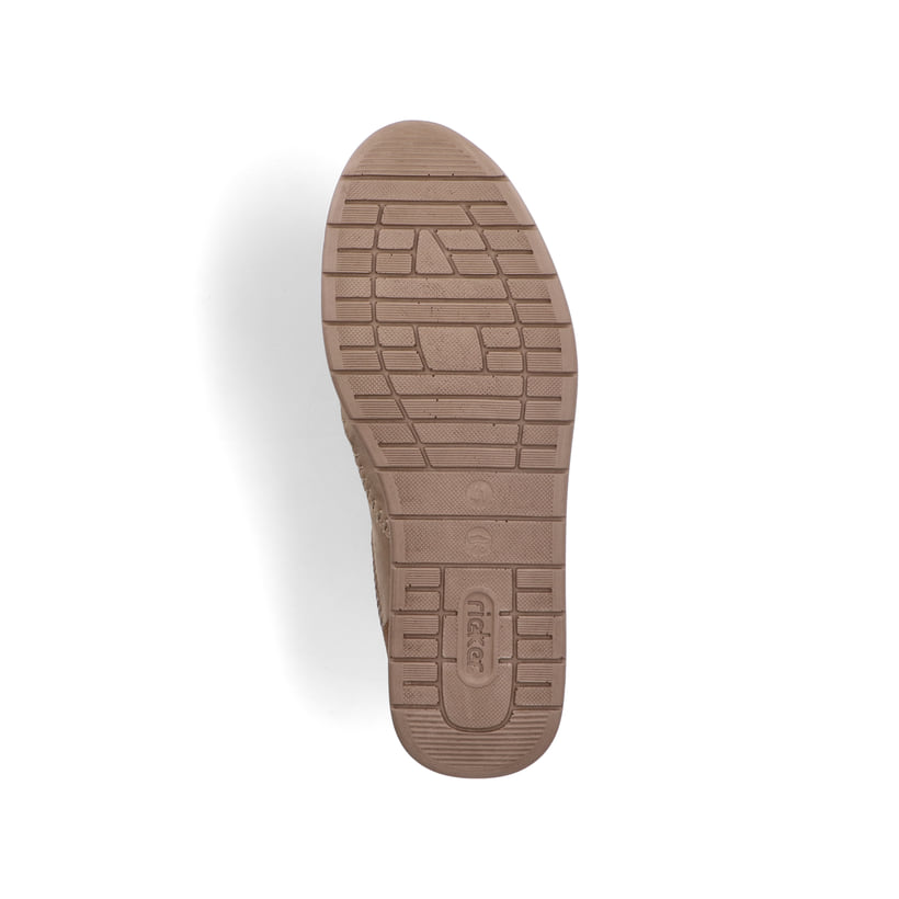 Beige Rieker Herren Slipper 11954-64 mit einem Gummizug sowie Komfortweite G 1/2. Schuh Laufsohle.