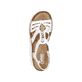 Weiße Rieker Damen Riemchensandalen 60839-80 mit Schmuckelementen sowie Gummizug. Schuh von oben.