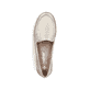 Goldene Rieker Damen Loafer 47656-90 mit Gummizug sowie extra weicher Decksohle. Schuh von oben.