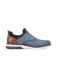 Blaue Rieker Herren Slipper 14450-14 mit einem Gummizug sowie Komfortweite G 1/2. Schuh Innenseite.