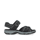 Schwarze Rieker Damen Trekkingsandalen 68851-02 mit einem Klettverschluss. Schuh Innenseite.