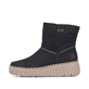 Schwarze Rieker Damen Kurzstiefel N2870-00 mit handgestickten Nähten. Schuh Außenseite.