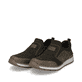 Grüne Rieker Herren Slipper B9051-54 mit Elastikeinsatz sowie Extraweite H. Schuhpaar seitlich schräg.