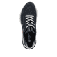 Blaue Rieker Damen Sneaker Low M6601-14 mit modernen Ziernähten. Schuh von oben.