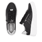 Schwarze Rieker Damen Sneaker Low W2605-00 mit einem Reißverschluss. Schuh von oben, liegend.