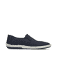 Blaue Rieker Herren Slipper B4555-14 mit einem Gummizug sowie Komfortweite G 1/2. Schuh Innenseite.