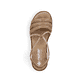 Braune Rieker Keilsandaletten 62977-90 mit Strasssteinen sowie einem Gummizug. Schuh von oben.