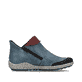 Ozeanblaue Rieker Damen Slipper Z7582-00 mit einer Profilsohle. Schuh Innenseite