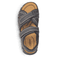 Schwarze Rieker Herren Trekkingsandalen 25051-01 mit einem Klettverschluss. Schuh von oben.