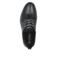 Schwarze Rieker Herren Slipper 14450-00 mit Gummizug sowie Komfortweite G 1/2. Schuh von oben.