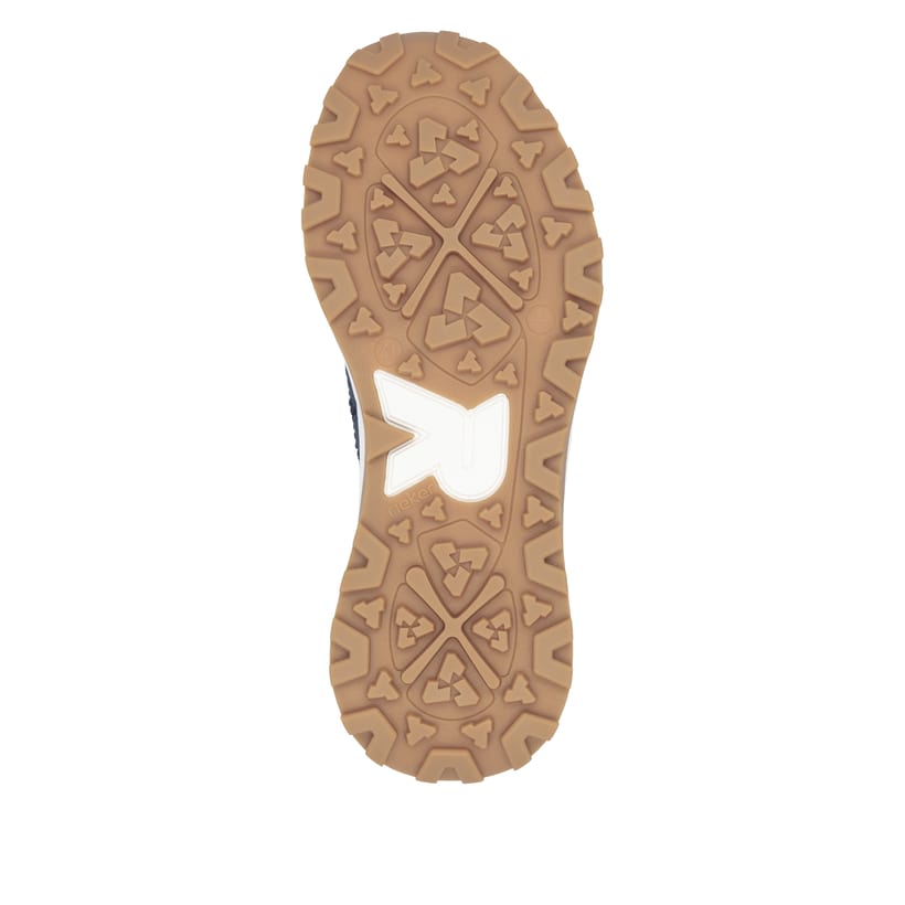 Blaue waschbare Rieker Herren Sneaker Low U1302-14 mit einer Schnürung. Schuh Laufsohle.