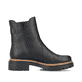 Asphaltschwarze Rieker Damen Chelsea Boots 72690-00 mit einer leichten Sohle. Schuh Innenseite