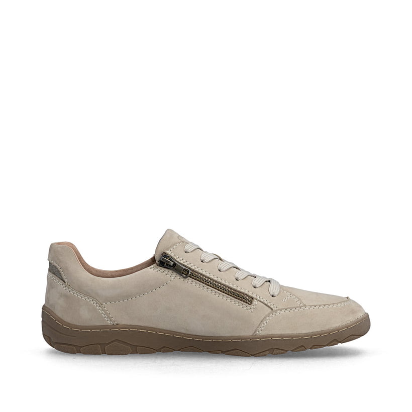Beige Rieker Herren Schnürschuhe 08300-62 aus Rauleder, Barfußschuhe. Schuh Innenseite.