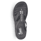 Schwarze Rieker Damen Riemchensandalen 60806-00 mit Schmuckelementen. Schuh von oben.