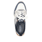 Blaue Rieker Herren Slipper U1403-14 mit Gummizug sowie einer flexiblen Sohle. Schuh von oben.