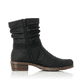 Tiefschwarze Rieker Damen Stiefeletten Y08R1-00 mit Reißverschluss sowie Blockabsatz. Schuh Innenseite