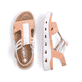 Orangene Rieker Damen Trekkingsandalen 64051-38 mit ultra leichter Sohle. Schuh von oben, liegend.