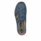 Blaue Rieker Damen Slipper N4264-14 mit einem Gummizug. Schuh von oben.