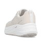 Beige Rieker Damen Sneaker Low W4101-60 mit Schnürung sowie ultraleichter Sohle. Schuh von hinten.
