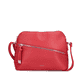 Sac à main Rieker H1031-33 rouge avec fermeture éclair et bandoulière ajustable. Devant.