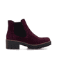 Dunkelrote Rieker Damen Chelsea Boots 79265-30 aus Rauleder mit einem Gummizug. Schuh von hinten.