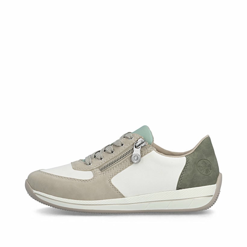 Baskets basses Rieker multicolores femme N1112-92 avec fermeture éclair. Côté extérieur de la chaussure.