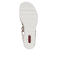 Beige Rieker Keilsandaletten 67465-62 mit Strasssteinen sowie einem Gummizug. Schuh Laufsohle.