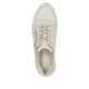 Beige Rieker Damen Sneaker Low N9301-60 mit Reißverschluss sowie Komfortweite G. Schuh von oben.