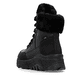 Schwarze Rieker Damen Schnürstiefel W0063-02 mit wasserabweisender TEX-Membran. Schuh von hinten.