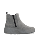 Chelsea Boots Rieker grises pour femme N2553-40 avec fermeture éclair. Chaussure vue de l'arrière.