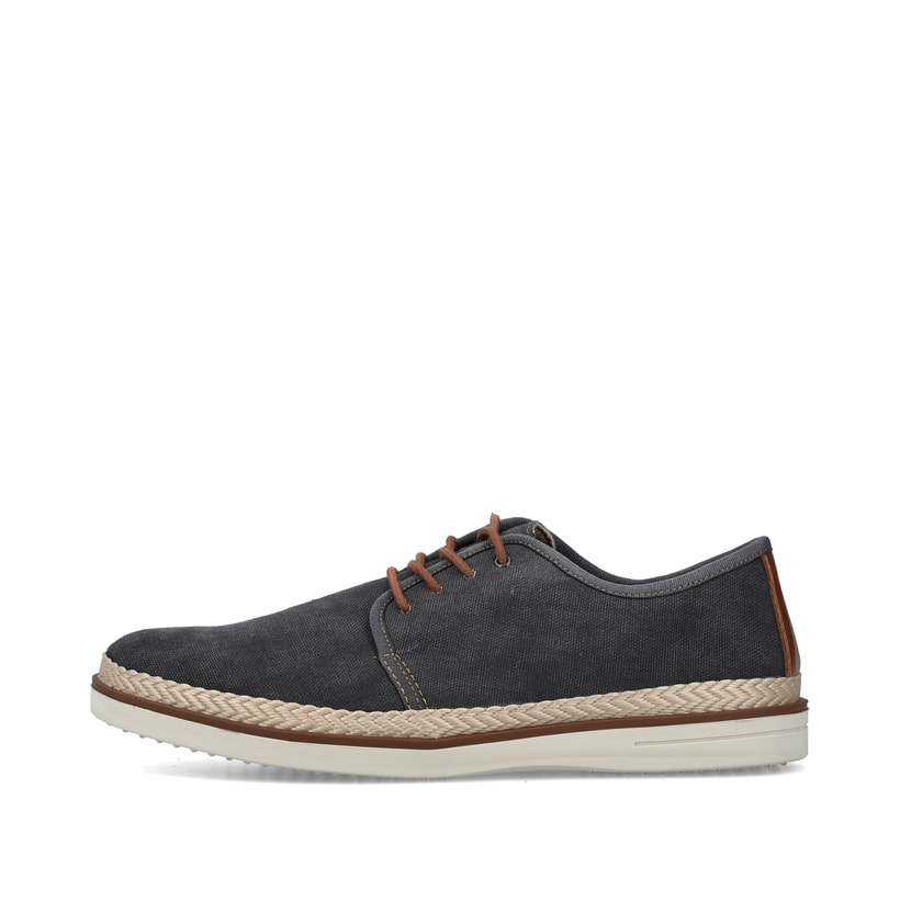 Graue Rieker Herren Schnürschuhe B2310-45 mit der Komfortweite G 1/2. Schuh Außenseite.
