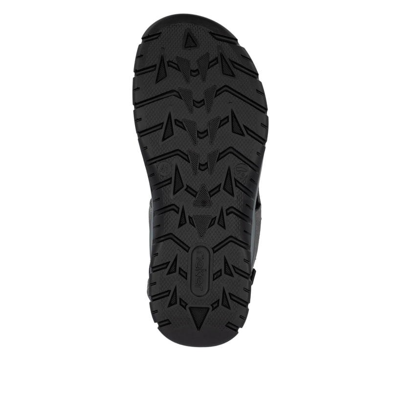 Graue Rieker Herren Trekkingsandalen 26951-40 mit einem Klettverschluss. Schuh Laufsohle.