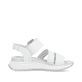 Weiße Rieker Damen Riemchensandalen W2950-80 mit einem Klettverschluss. Schuh Innenseite.