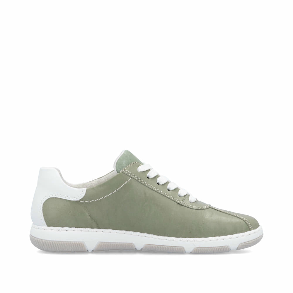 Grüne Rieker Damen Schnürschuhe 42408-52 mit der Extraweite H. Schuh Innenseite.