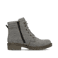 Silbergraue Rieker Damen Schnürstiefel Y9125-40 mit Schnürung und Reißverschluss. Schuh Innenseite