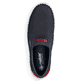 Blaue Rieker Herren Slipper B4554-14 mit einem Gummizug sowie Komfortweite G 1/2. Schuh von oben.