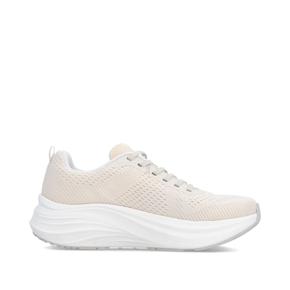 Beige Rieker Damen Sneaker Low W4101-60 mit Schnürung sowie ultraleichter Sohle. Schuh Innenseite.