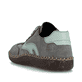 Graue Rieker Damen Schnürschuhe N2400-40 mit handgestickten Nähten. Schuh von hinten.